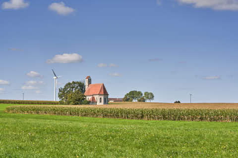 Gemeinde Tacherting Landkreis Traunstein Peterskirchen Kirche St. Alban (Dirschl Johann) Deutschland TS